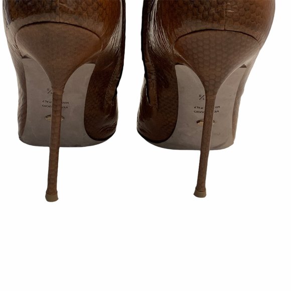 Sergio Rossi Snake Print Stiletto Boots Size 8.5 - Picture 7 of 12